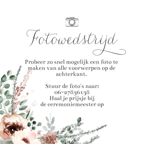 Fotowedstrijd voor kinderen op de bruiloft