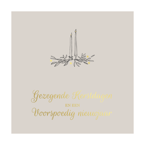 Gezegende kerstdagen met goudfolie en kaarsen
