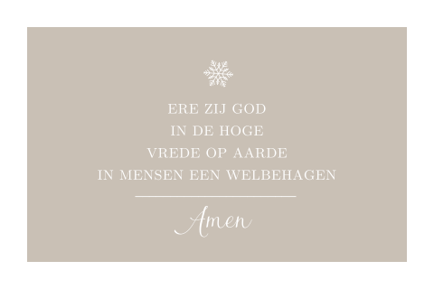 Kerstkaart: Ere zij God in de hoge