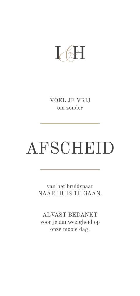 Bordje afscheid klassiek met logo