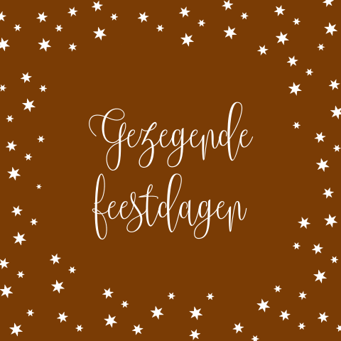 Kerstkaart met warme tinten en sterren