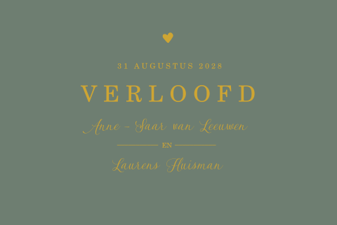 Verlovingskaart met velvet look en hartje