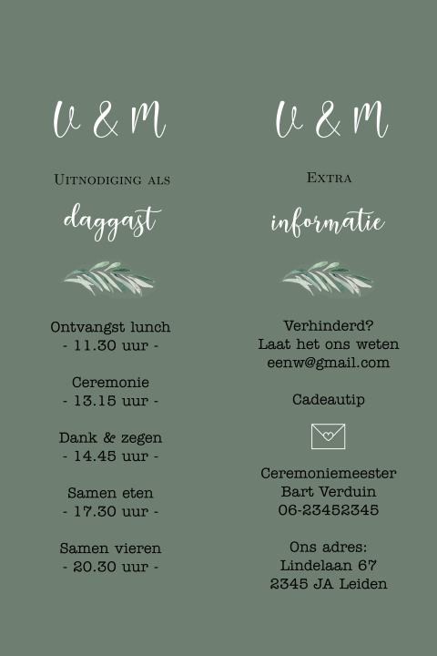 Groen extra kaartje met eucalyptus