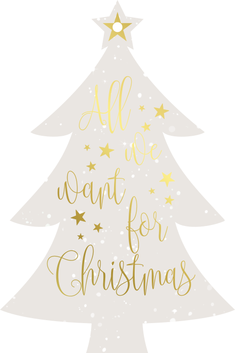 Kerst Save the Date met goudfolie voor in kerstboom