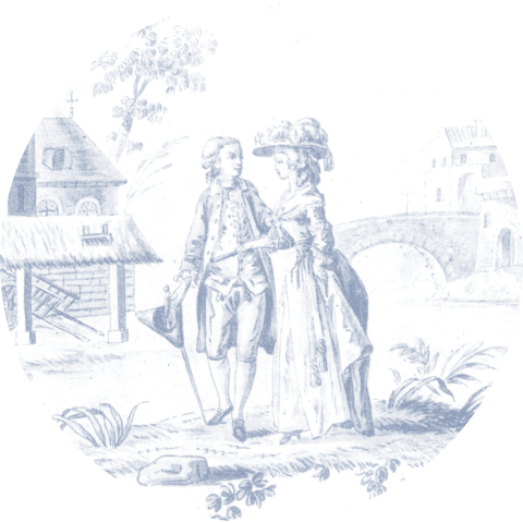 Sluitzegel met blauwe Toile de Jouy