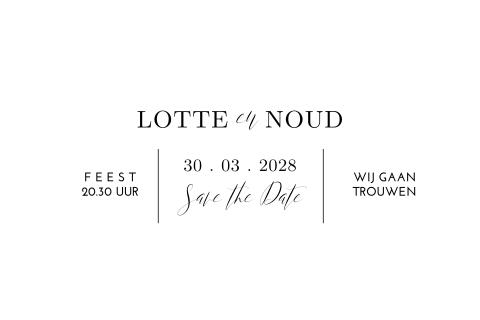 Chique Save the Date kaart met ronde hoeken