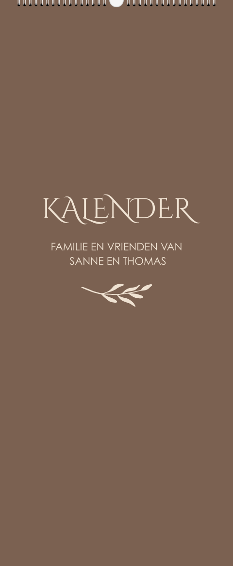 Kalender als gastenboek met blaadje
