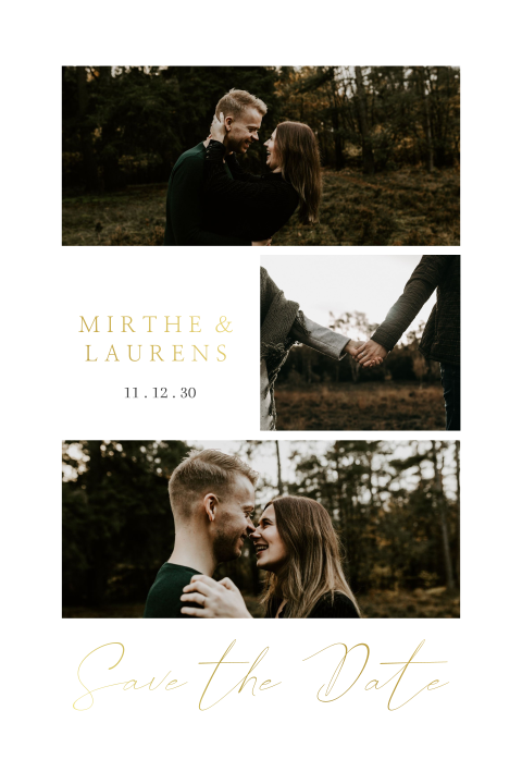 Klassieke Save the Date kaart met foto's