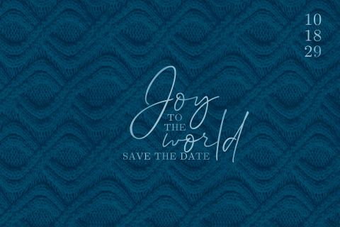 Kerst Save the Date kaarten met blauwe tinten