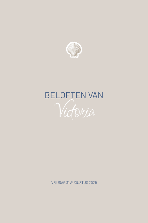 Gelofteboekje van haar met strand schelpje