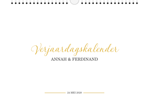 Klassieke verjaardagskalender als gastenboek