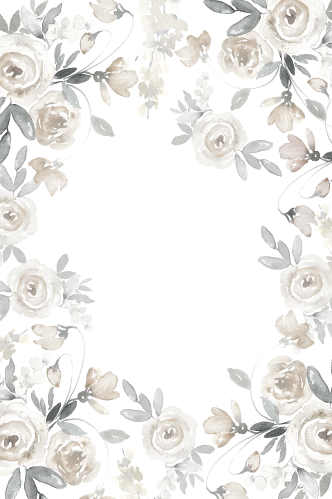 Kaart met bloemen bij kalkpapier trouwkaart