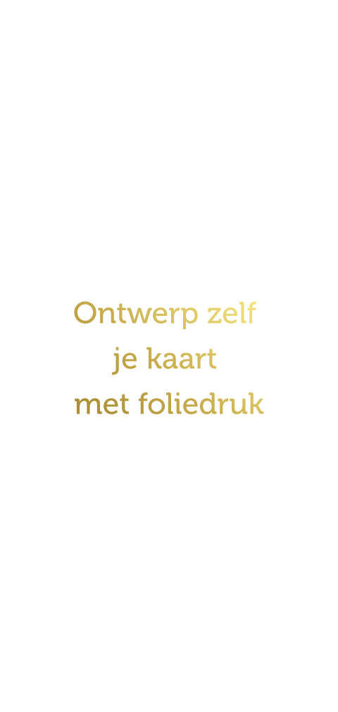 Ontwerp zelf je kaart met foliedruk portret 21x10
