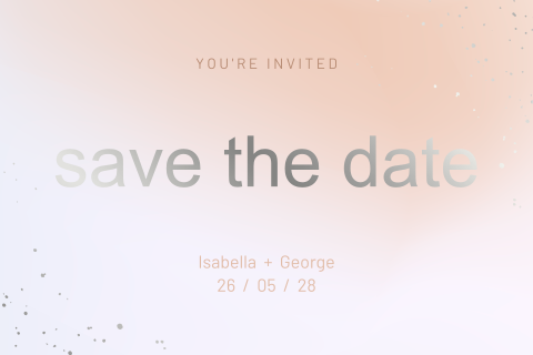 save the date kaart met gradient en foliedruk