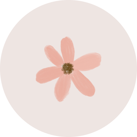sluitzegel met geïllustreerd bloemetje