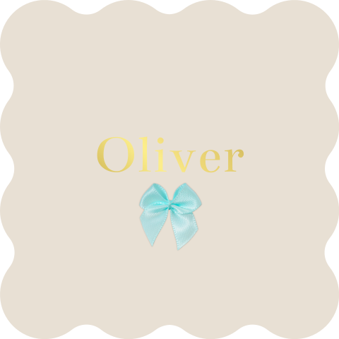 minimalistisch geboortekaartje Oliver met strikje