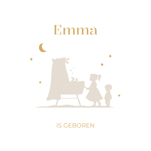 Raamsticker rond 60 cm Emma neutraal silhouet wieg