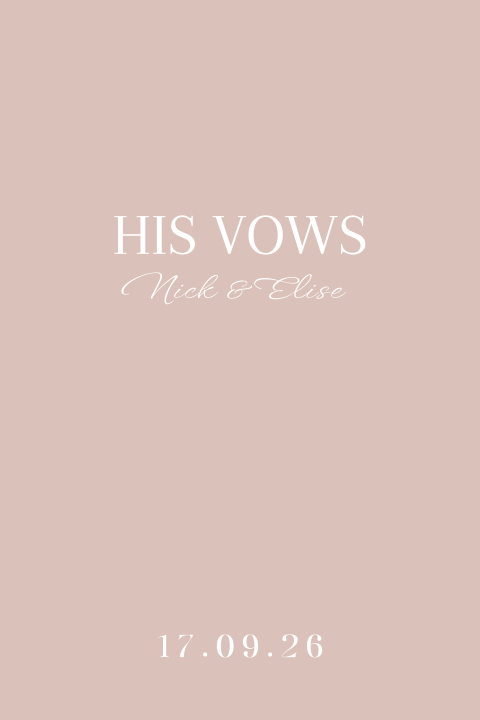 Geloftenboekje bruiloft oudroze modern his vows