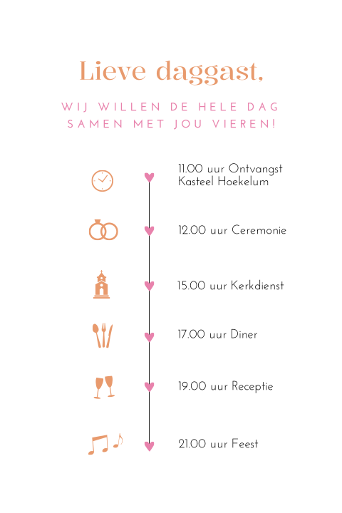 Dagprogramma modern oranje roze
