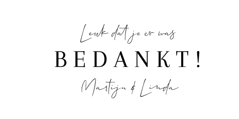 Label bedankjes bruiloft wit liggend