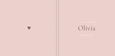 Kraambezoekboek geboortekaartje Olivia roze