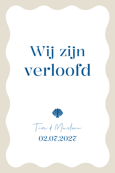 Verlovingskaart golf vorm modern strand
