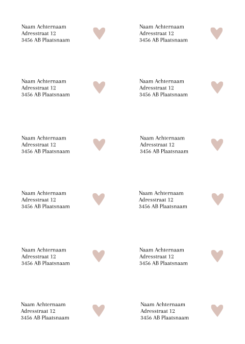 Adresstickers trouwkaart Layers of Love