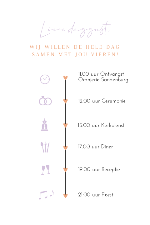 Dagprogramma modern lila oranje