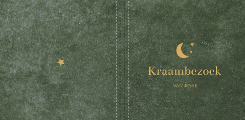 Kraambezoekboek geboortekaartje Jesse velvet look groen