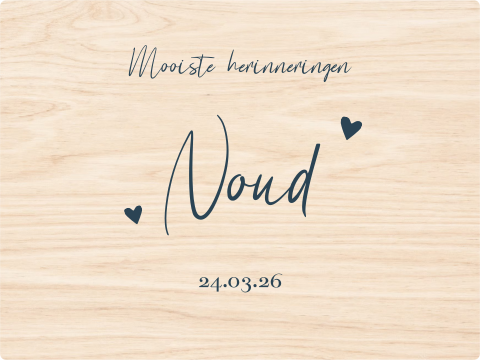 Memory box baby geboortekaartje Noud donkerblauw