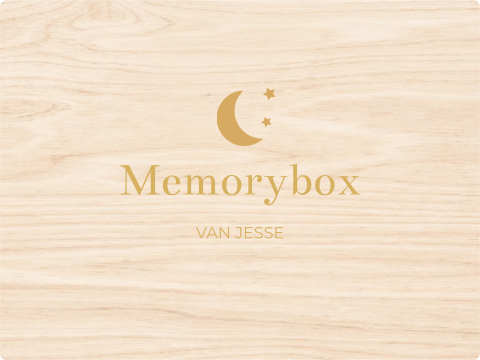 Memory box baby geboortekaartje Jesse maan sterren
