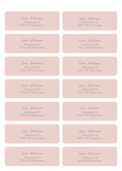 Adresstickers trouwkaart Pastel Flowers
