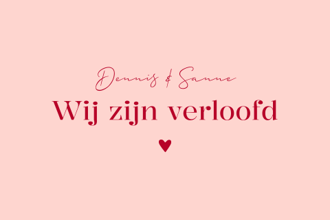 verlovingskaart modern roze rood