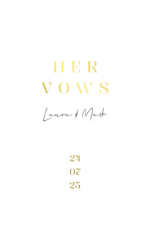 Geloftenboekje bruiloft goudfolie modern roze her vows