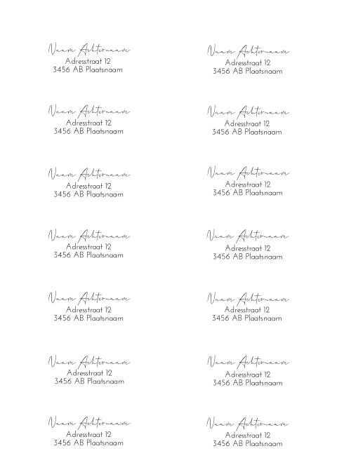 Adresstickers trouwkaart Black and White
