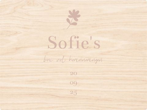 Memory box baby geboortekaartje Sofie oudroze bloem
