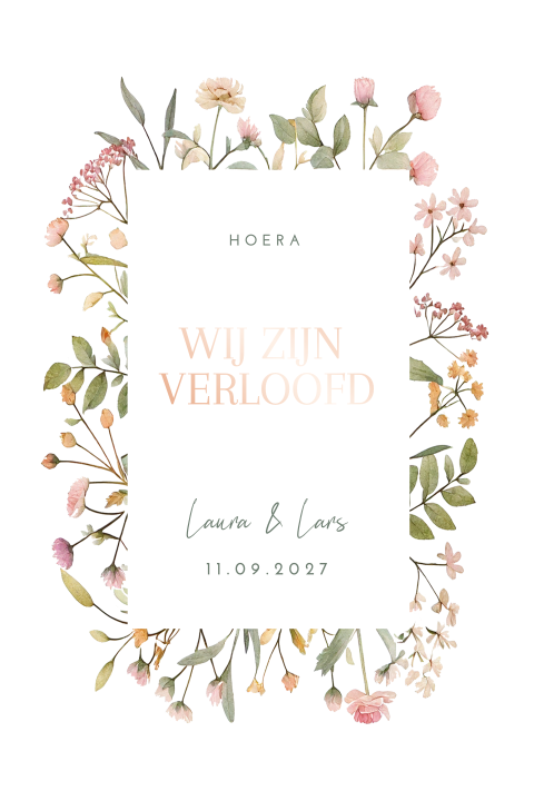 Verlovingskaart Pastel Flowers