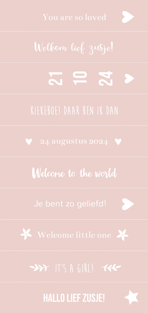 DIY labels 10 stuks roze - Roze labels voor het geboortekaartje