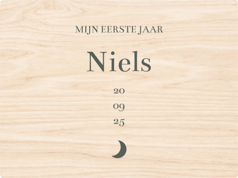 Memory box baby geboortekaartje Niels groen