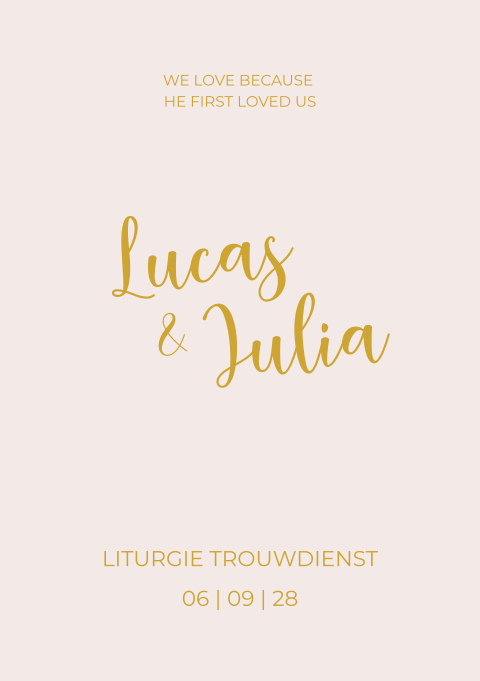 Liturgie boekje trouwdienst romantisch sierlijk