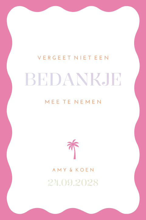 Kaart bij bedankjes - Wavy Colors