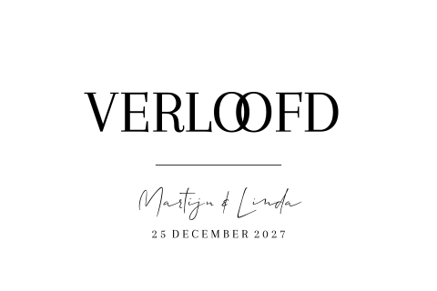 verlovingskaart wit zwart klassiek