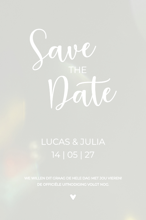 Save the date acryl wit romantisch plexiglas