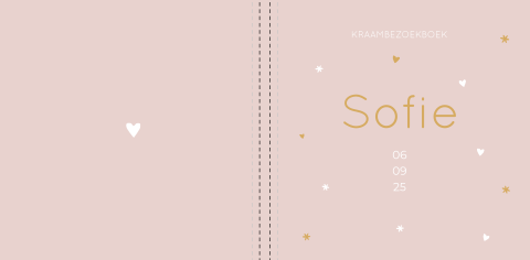 Kraambezoekboek geboortekaartje Sofie roze