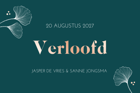 Verlovingskaart donkergroen modern botanisch