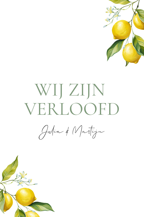 Verlovingskaart citroen zomer bruiloft