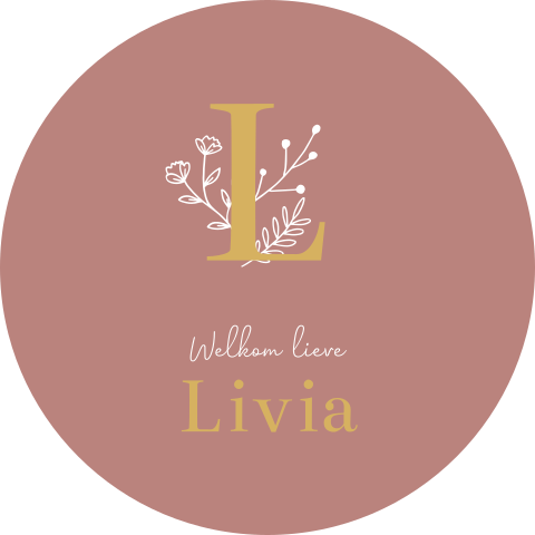Raamsticker rond 60 cm Livia bloemen roze