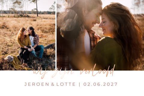verlovingskaart modern rosefolie foto