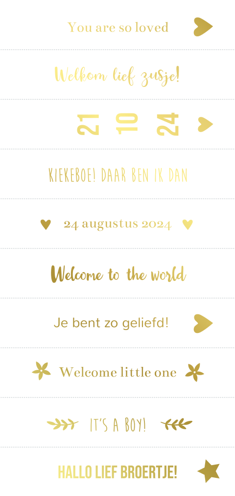 DIY labels 10 stuks met goudfolie
