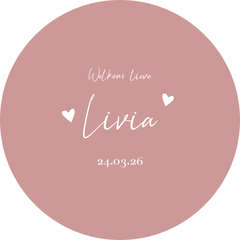 Raamsticker rond 60 cm Livia meisje roze